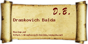 Draskovich Balda névjegykártya